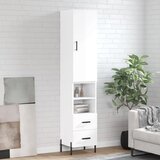  Visoka komoda sjajna bijela 34,5x34x180 cm konstruirano drvo | shoptok.hr