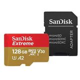 San Disk Extreme microSDXC 128GB + SD Adapter 190MB/s & 90MB/s A2 C10 V30 UHS-I U3 | Shoptok.si