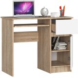 AKORD Piksel Računalniška Miza, Desna Izvedba, Hrast Sonoma/Bela, (5000333049) | Shoptok.si