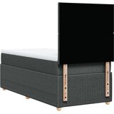 vidaXL Box spring postelja z vzmetnico temno siva 90x190 cm blago | Shoptok.si