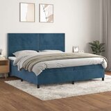  Box spring postelja z vzmetnico temno modra 200x200 cm žamet Cene