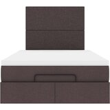 vidaXL Otomanski posteljni okvir z vzmetnico rjav 120x190 cm blago, (21606944) | Shoptok.si