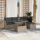  6-dijelni set vrtnih sofa od poliratana s jastucima svjetlosivi | shoptok.hr