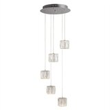 Searchlight Maxim LED viseča spiralna svetilka s 5 LED lučmi, kromirano steklo, (22100740) | Shoptok.si