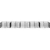  Zunanji pasji boks jeklo 18,77 m² - - črna - 151.75 - 970 x 193.5 x 100 cm - | Shoptok.si