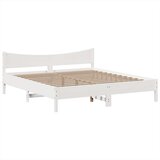 vidaXL Posteljni okvir brez vzmetnice bel 180x200 cm trdna borovina | Shoptok.si