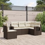 vidaXL 5-dijelni set vrtnih sofa s jastucima poliratan smeđi Cijene