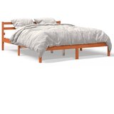vidaXL Posteljni okvir voščeno rjav 160x200 cm trdna borovina | Shoptok.si