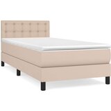  Box spring postelja z vzmetnico kapučino 100x200cm umetno usnje, (20727134) | Shoptok.si