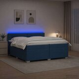  s box springom, madracem i LED-om Plava 200 x 200 cm | shoptok.hr