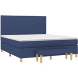  Box spring postelja z vzmetnico modra 180x200 cm blago, (20999237) | Shoptok.si