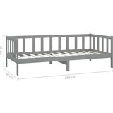  Dnevni ležaj s madracem 90 x 200 cm sivi od masivne borovine | shoptok.hr