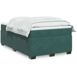 vidaXL Box spring postelja z vzmetnico temno zelena 120x200 cm žamet | Shoptok.si