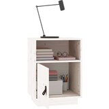  Nočna omarica bela 40x34x55 cm trdna borovina, (20731799) | Shoptok.si