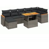 Maison Chic Seti vrtnega pohištva - Vrtna garnitura - Vrtni pohištvo set 8-delna z blazinami siv poli ratan, (21807795) | Shoptok.si