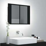 vidaXL LED kupaonski ormarić s ogledalom crni 60 x 12 x 45 cm Cijene