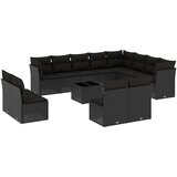  13-dijelni set vrtnih sofa s jastucima poliratan crni | shoptok.hr
