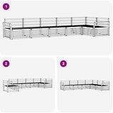  Set vanjskih sofa 6 kom. Prirodna Smeđa 408 x 170,5 x 73 cm | shoptok.hr