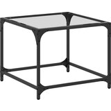 vidaXL Stolić s prozirnom staklenom površinom 50 x 50 x 40 cm čelik Cijene