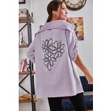 armonika Women's Lilac Back Floral Printed Seasonal Jacket cene