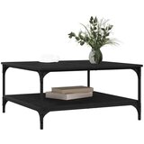 vidaXL Klubska miza Črni hrast 80 x 80 x 40 cm Konstruiran les | Shoptok.si