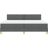 vidaXL Postelja z Box Spring sistemom Temno siva 200x200 cm Tkanina | Shoptok.si