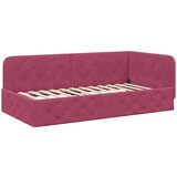  Kutni okvir kreveta Vinska crvena 100 x 200 cm Baršun | shoptok.hr