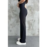 Dewberry 80272 Dewbery High Waist Slim Fit Wide Leg Pants-BLACK | shoptok.hr