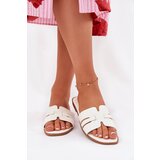 Boto Women's Flat Heeled Sandals With Cutouts Eco Leather White Ecapus | Shoptok.si