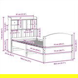 vidaXL Knjižna postelja brez vzmetnice bela 75x190 cm trdna borovina | Shoptok.si