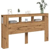 vidaXL LED posteljno vzglavje artisan hrast 180x18,5x103,5 cm inž. les | Shoptok.si