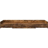 S uzglavljem s ladicama Dimljeni hrast 80 x 200 cm Konstruirano drvo | shoptok.hr
