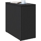  Vrtni stol sa staklenom pločom crni 58x27 5x55 cm od poliratana | shoptok.hr