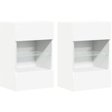  Zidni ormarići s LED svjetlima za TV 2 kom bijeli 40x30x60,5 cm | Eponuda.ba