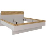 Dieter Knoll POSTELJA 180 cm x 200 cm , les, leseni material barve hrasta, svetlo siva | Shoptok.si