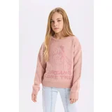 Defacto Dfm - Girl's Regular Fit Crew Neck Sweater