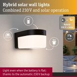 PAULMANN 95747 - LED/2,3W IP44 Solarna zidna svetiljka sa senzorom CALYNE 3,7/230V Slike