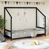 The Living Store Otroški posteljni okvir črn 80x200 cm trdna borovina - Otroški Posteljni Okvir, (21625327) | Shoptok.si