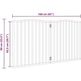 vidaXL Vrata za pse zložljiva 2 panela črna 160 cm topolovina | Shoptok.si