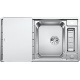 Blanco sudoper AXIS III 5 S-IF InFino INOX 18/10, pribor 18/10 + bijela staklena daska, s dalj. upr. | shoptok.hr