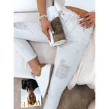 DStreet Spodnie damskie jeansowe MAYO jasnobeżowe | shoptok.hr