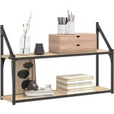  Zidne police 2 razine boja hrasta 80x21x51 cm konstruirano drvo | shoptok.hr