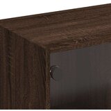TV omarica s steklenimi vrati rjavi hrast 102x37x42 cm | Shoptok.si