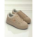 Resti Cleo Ecru Platino – beige platform sneakers eco leather | ePonuda.com