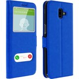 AVIZAR Preklopna prevleka z dvojnim oknom in stojalo za video - modra str. Samsung Galaxy J6 Plus, (20600197) | Shoptok.si