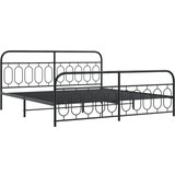 vidaXL Metalni okvir kreveta uzglavlje i podnožje crni 200x200 cm | shoptok.hr