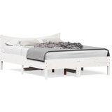  The Living Store Posteljni okvir brez vzmetnice bel 120x190 cm trdna borovina - Posteljni Okvir, (21446160) | Shoptok.si