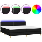  Krevet box spring s madracem LED crni 200x200 cm od tkanine | shoptok.hr
