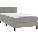 Box spring krevet s madracem svjetlosivi 80 x 200 cm baršunasti | shoptok.hr