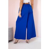 Kesi Włoski Wide-leg belted trousers cornflower blue | shoptok.hr